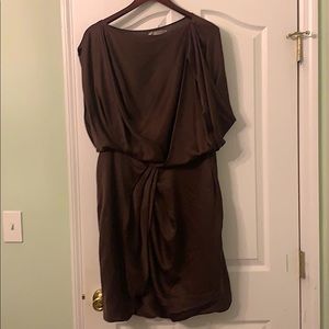 PORTS 1961 Silk Draped Cocktail Dress in Plum